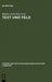 Text Und Feld: Bourdieu in Der Literaturwissenschaftlichen PRAXIS by Markus Joch, Norbert Christian Wolf