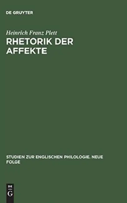 Rhetorik der Affekte by Heinrich Franz Plett