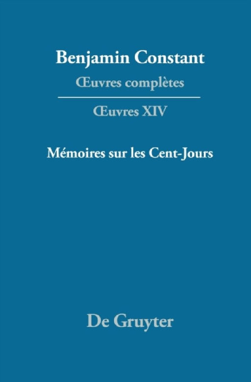 M'Moires Sur Les Cent-Jours  by Kurt Kloocke