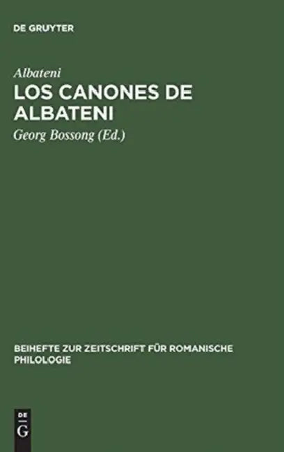 Los canones de Albateni by Albateni, Georg Bossong