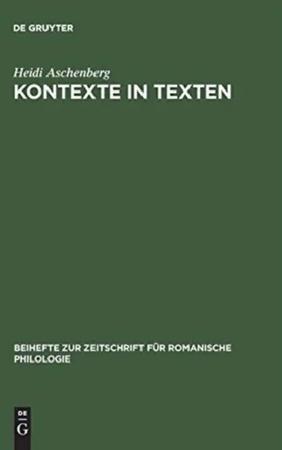 Kontexte in Texten by Heidi Aschenberg