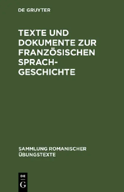 Texte Und Dokumente Zur Französischen Sprachgeschichte: 16. Jahrhundert by Lothar Wolf