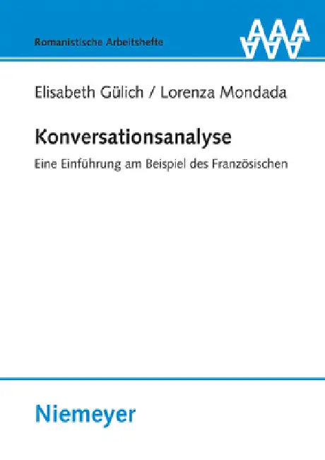 Konversationsanalyse by Elisabeth Gülich, Lorenza Mondada, Ingrid Furchner