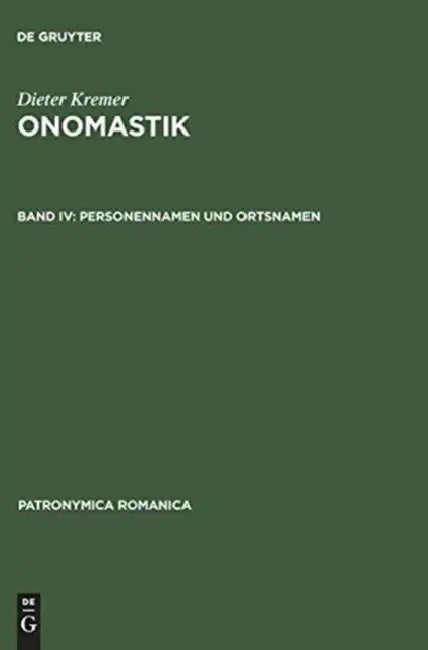 Onomastik, Band IV, Personennamen und Ortsnamen by Thorsten Andersson