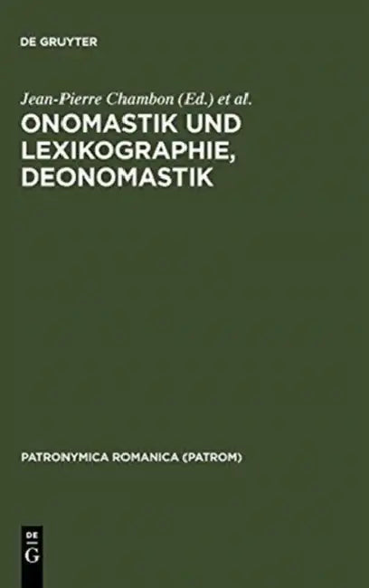 Onomastik und Lexikographie, Deonomastik by Jean-Pierre Chambon, Wolfgang Schweickard
