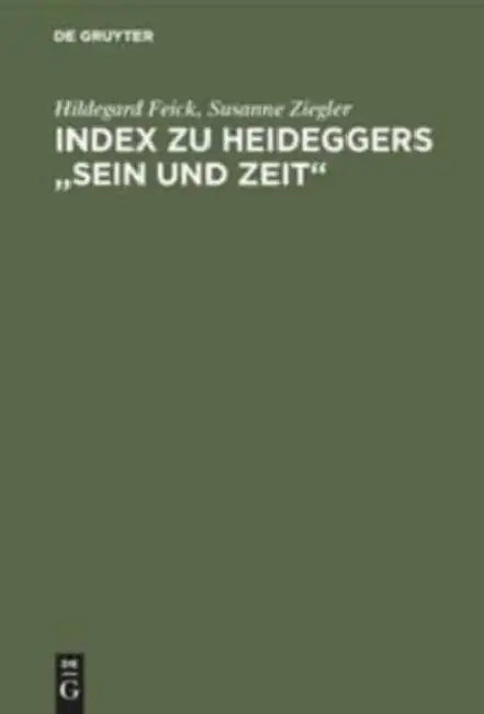 Sein Und Zeit, Index by Martin Heiddeger