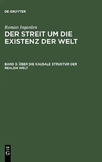 Über die kausale Struktur der realen Welt by Roman Ingarden