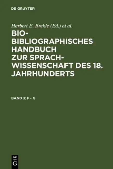 F - G by Herbert E. Brekle, Edeltraud Dobnig-Julch, Hans Jurgen Holler