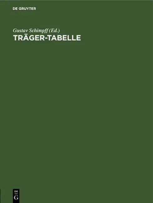 Träger-Tabelle by Gustav Schimpff
