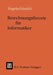 Berechnungstheorie Für Informatiker by Erwin Engeler, Peter Läuchli