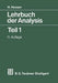 Lehrbuch Der Analysis: Teil 1 by Harro Heuser