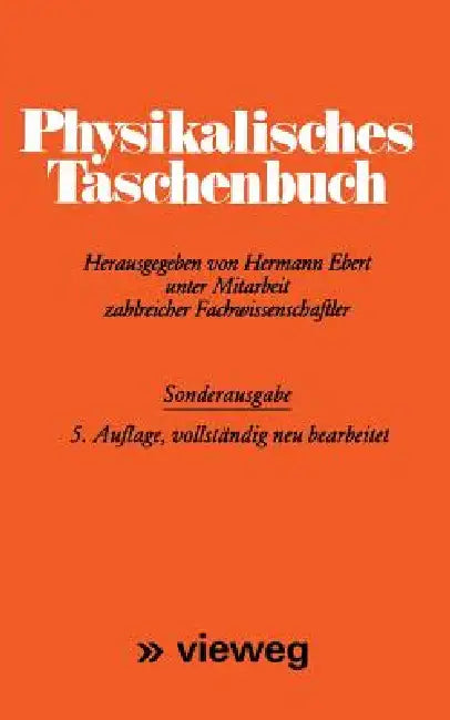 Physikalisches Taschenbuch by Hermann Ebert