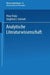 Analytische Literaturwissenschaft by Peter Finke, S. J. Schmidt, Kenneth A. Loparo