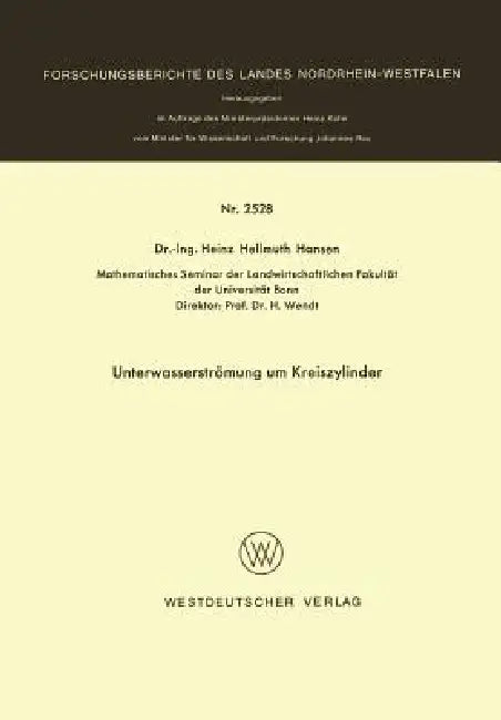 Unterwasserströmung Um Kreiszylinder by Heinz Hellmuth Hansen