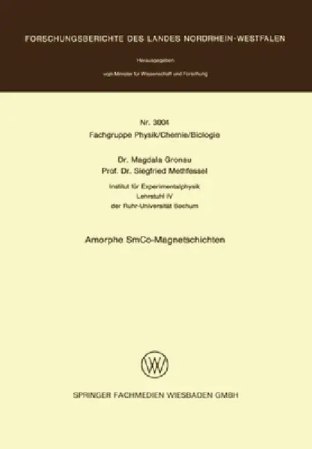 Amorphe SmCo-Magnetschichten by Magdala Gronau