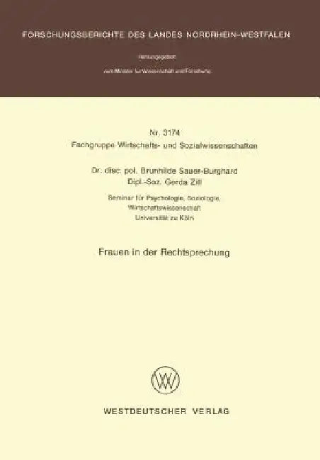 Frauen in Der Rechtsprechung by Brunhilde Sauer-Burghard