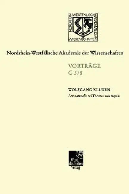 Lex Naturalis Bei Thomas Von Aquin by Wolfgang Kluxen