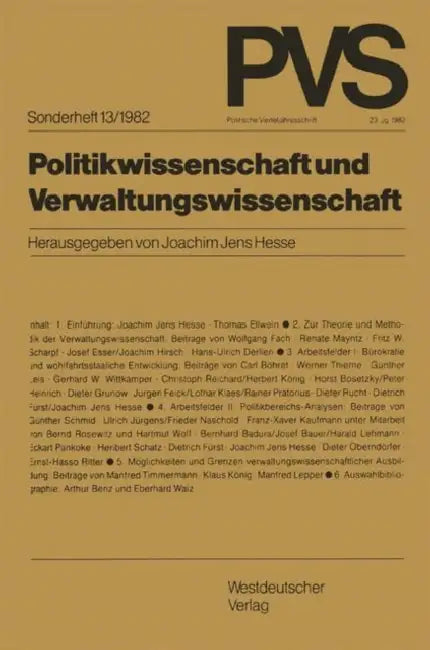 Politikwissenschaft Und Verwaltungswissenschaft by Joachim Jens Hesse