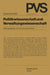 Politikwissenschaft Und Verwaltungswissenschaft by Joachim Jens Hesse