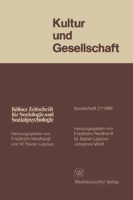 Kultur Und Gesellschaft by Friedhelm Neidhardt