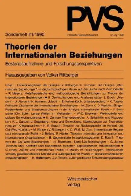 Theorien Der Internationalen Beziehungen: Bestandsaufnahme Und Forschungsperspektiven by Volker Rittberger