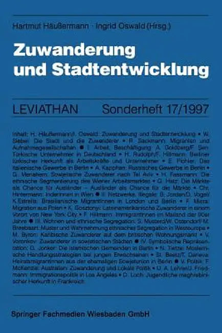 Zuwanderung Und Stadtentwicklung by Hartmut Haussermann