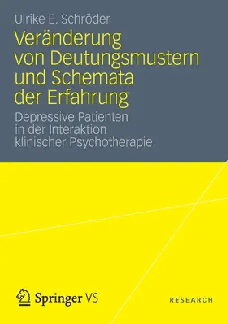 Veränderung Von Deutungsmustern Und Schemata Der Erfahrung: Depressive Patienten in Der Interaktion Klinischer Psychotherapie by Ulrike E. Schröder