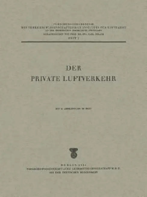 Der Private Luftverkehr by Carl Pirath