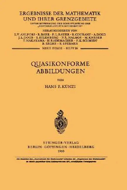 Quasikonforme Abbildungen by H. P. Künzi