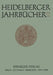 Heidelberger Jahrbücher by Fritz Ernst, Kenneth A. Loparo