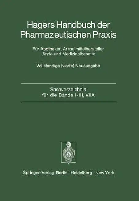 Sachverzeichnis Für Die Bände I-III, Viia by P. H. List, L. Hörhammer