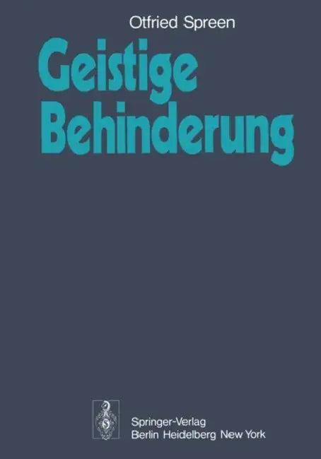 Geistige Behinderung by O. Spreen