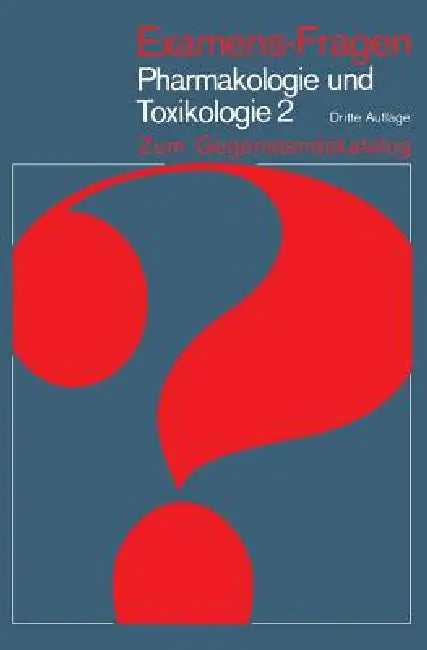 Pharmakologie Und Toxikologie: Zum Gegenstandskatalog by Hermann Bader