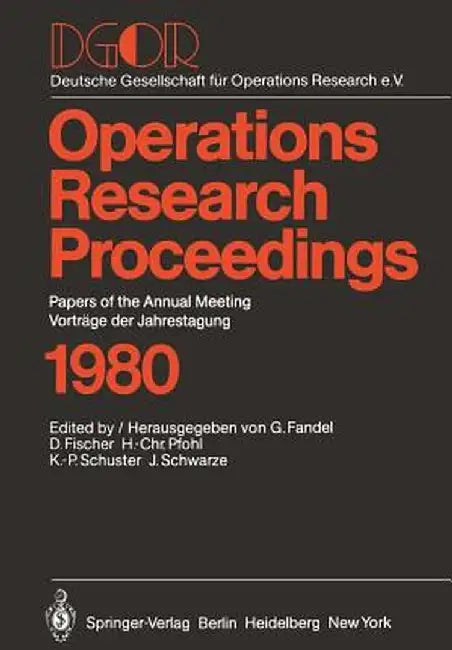 Dgor: Papers of the Annual Meeting/Vorträge Der Jahrestagung by G. Fandel