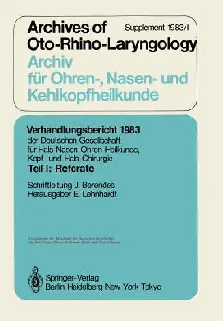 Teil I: Referate by J. Berendes