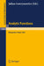 Analytic Functions Blazejewko 1982: Proceedings of a Conference held in Blazejewko, Poland, August 19-27, 1982 by J. Lawrynowicz