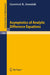 Asymptotics Of Analytic Difference Equations by G.K. Immink