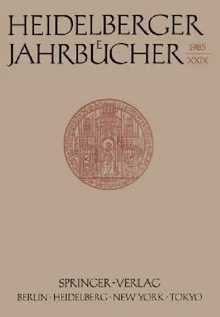 Heidelberger Jahrbücher by H. Schipperges