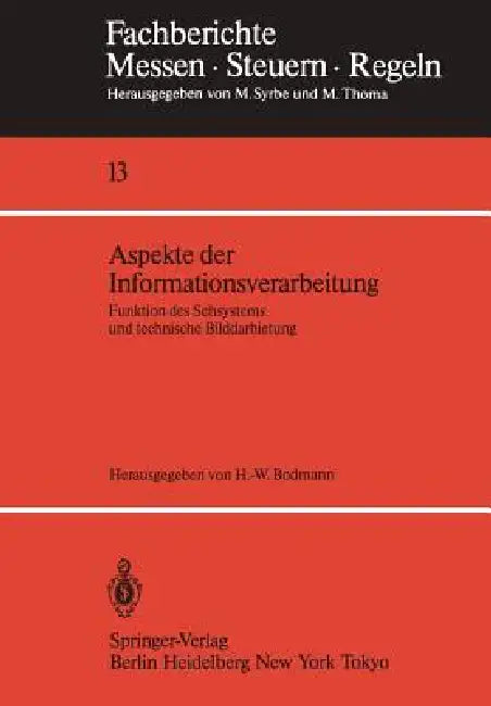 Aspekte Der Informationsverarbeitung: Funktion Des Sehsystems Und Technische Bilddarbietung by Hans-Walter Bodmann