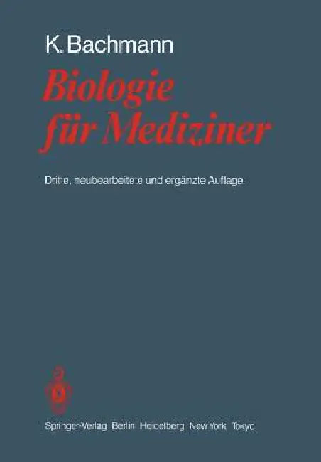 Biologie Für Mediziner by Konrad Bachmann