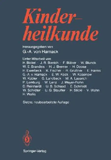 Kinderheilkunde by Gustav-Adolf V. Harnack