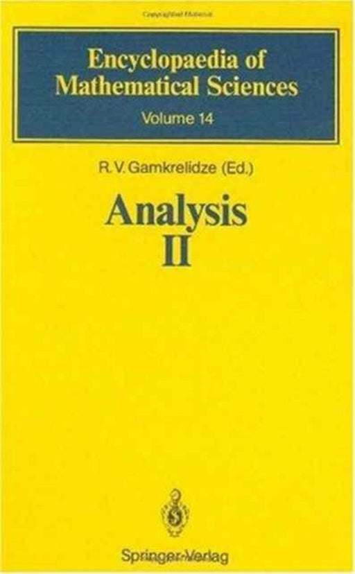 Analysis-Ii: Convex Analysis and Approximation Theory by R.V. Gramkrelidze, D. Newton