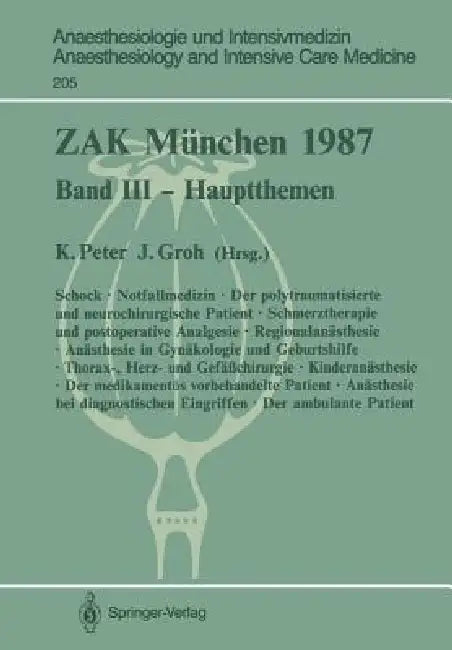Zak München 1987: Band III -- Hauptthemen by K. Peter, J. Groh