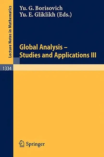 Global Analysis. Studies and Applications III by A. M. Vershik