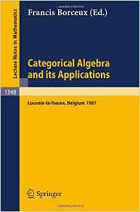 Categorical Algebra And Its Applications: Proceedings of a Conference, Held in Louvain-la-Neuve, Belgium, July 26 - August 1, 1987 (Vol. 1348)