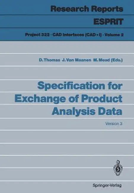 Specification for Exchange of Product Analysis Data: Version 3 by Deborah Thomas