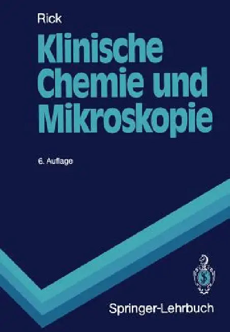 Klinische Chemie Und Mikroskopie by Wirnt Rick