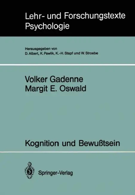 Kognition Und Bewußtsein by Volker Gadenne, Margit E. Oswald