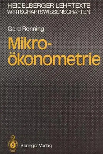 Mikro-Ökonometrie by Gerd Ronning