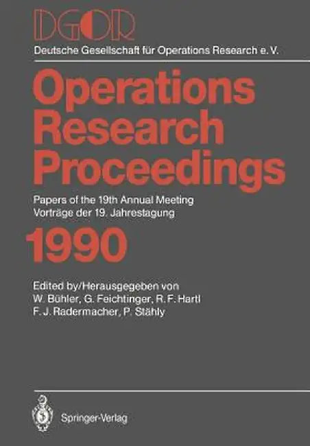 Dgor: Papers of the 19th Annual Meeting / Vorträge Der 19. Jahrestagung by Wolfgang Bühler